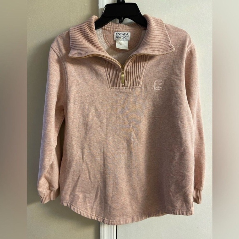 Escada sport Pink Pullover Top 1/4 zip up Medium